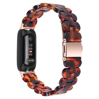 For Fitbit Inspire 3 Oval Resin Replacement Watch Band(Tortoiseshell) by bashfashion