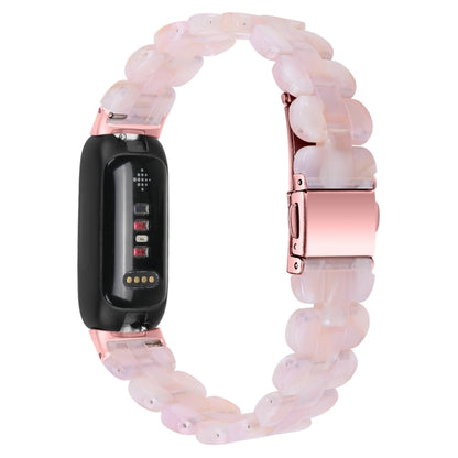 For Fitbit Inspire 3 Oval Resin Replacement Watch Band(Pink Flower) by bashfashion