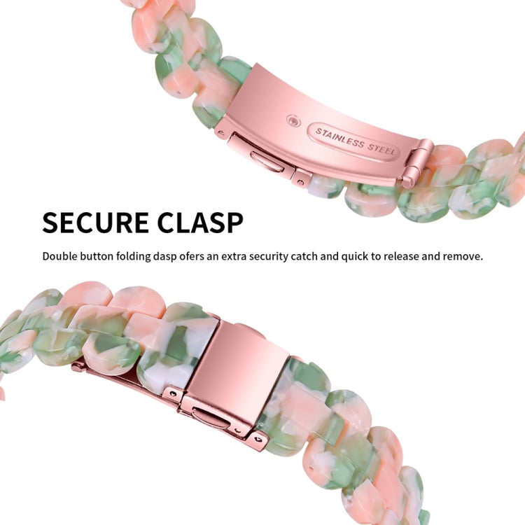 For Fitbit Inspire 3 Oval Resin Replacement Watch Band(Pink Green Flower) by bashfashion