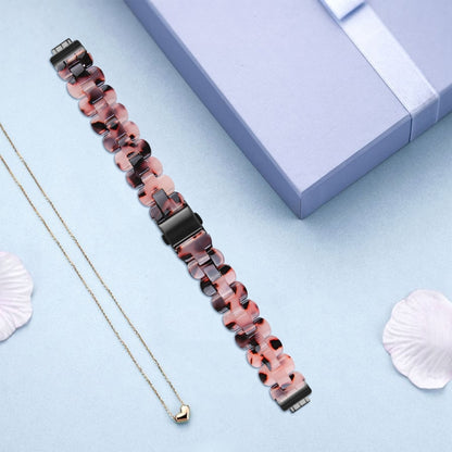 For Fitbit Inspire 3 Oval Resin Replacement Watch Band(Tortoise Flower) by bashfashion