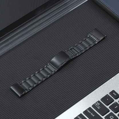 For Garmin Forerunner 965/955/945/935 22mm Quick Release Five Bead Titanium Steel Watch Band(Black) by bashfashion