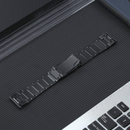 For Garmin Forerunner 965/955/945/935 22mm Quick Release Five Bead Titanium Steel Watch Band(Black) by bashfashion