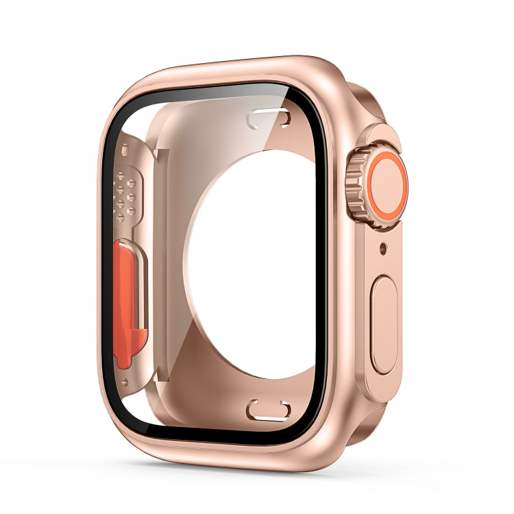 For Apple Watch Series 9 / 8 / 7 45mm Change to Ultra 49mm All-Inclusive Film Hybrid PC Watch Case(Rose Gold) by bashfashion