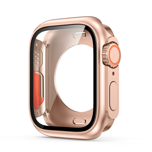 For Apple Watch Series 9 / 8 / 7 45mm Change to Ultra 49mm All-Inclusive Film Hybrid PC Watch Case(Rose Gold) by bashfashion