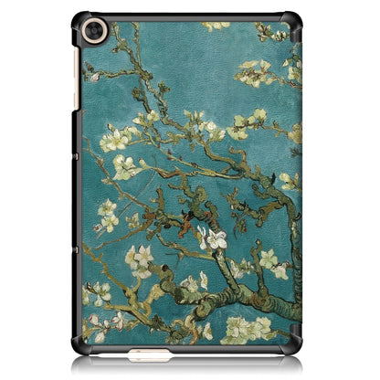 For Honor Pad 7 10.1inch/X8/X8 Lite Custer Painted Painted 3-folding Holder Tablet PC Leather Case(Apricot Blossom) by bashfashion