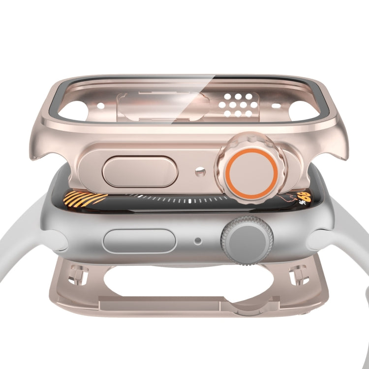 For Apple Watch Series 6 / 5 / 4 / SE 40mm Change to Ultra 49mm Waterproof All-Inclusive Film Hybrid PC Watch Case(Rose Gold) by bashfashion