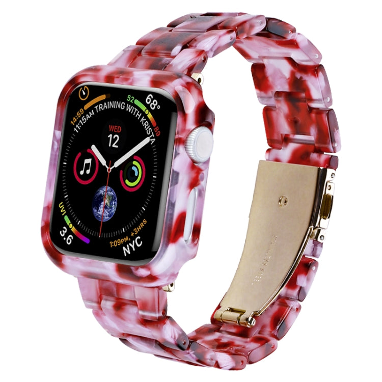 For Apple Watch Series 9 / 8 / 7 41mm Printed Resin PC Watch Band Case Kit(Nougat Color) by bashfashion