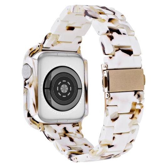 For Apple Watch Series 9 / 8 / 7 41mm Printed Resin PC Watch Band Case Kit(Nougat Color) by bashfashion