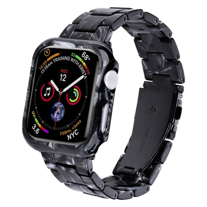 For Apple Watch Series 6/5/4/SE 40mm Printed Resin PC Watch Band Case Kit(Black Pink) by bashfashion