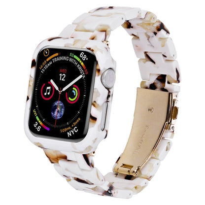For Apple Watch Series 6/5/4/SE 40mm Printed Resin PC Watch Band Case Kit(Milk Pattern) by bashfashion
