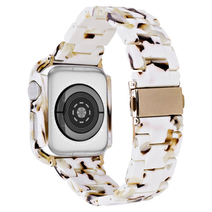 For Apple Watch Series 6/5/4/SE 44mm Printed Resin PC Watch Band Case Kit(Nougat Color) by bashfashion