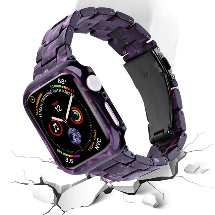 For Apple Watch Series 6/5/4/SE 44mm Printed Resin PC Watch Band Case Kit(Rainbow) by bashfashion