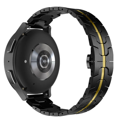 For Samsung Galaxy Watch 6 / 6 Classic Stainless Steel Metal Watch Band(Black Gold) by bashfashion