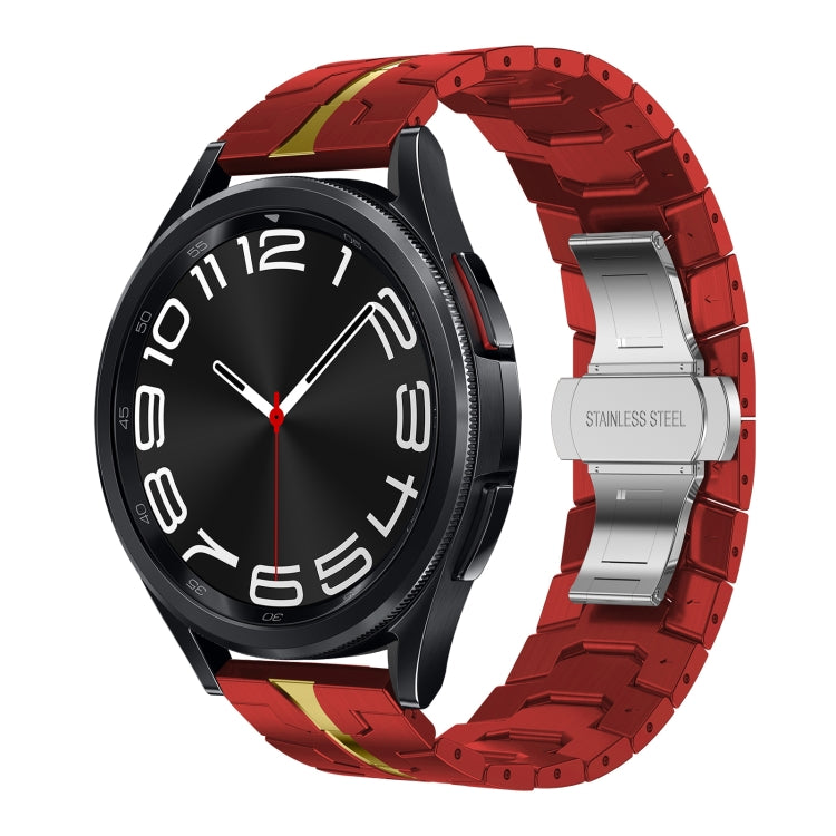 For Samsung Galaxy Watch 6 / 6 Classic Stainless Steel Metal Watch Band(Red Gold) by bashfashion