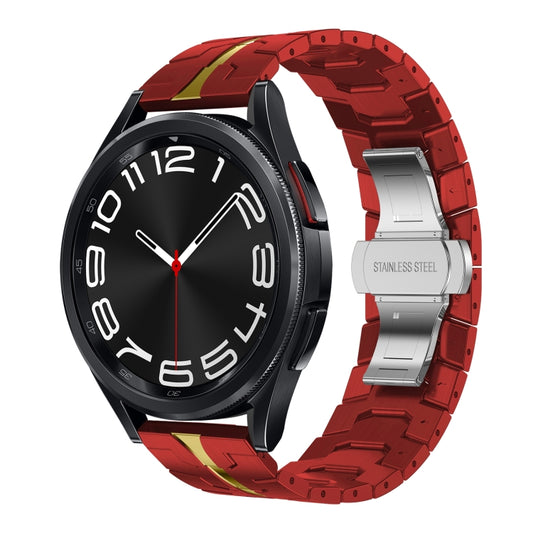 For Samsung Galaxy Watch 6 / 6 Classic Stainless Steel Metal Watch Band(Red Gold) by bashfashion