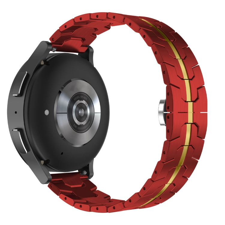 For Samsung Galaxy Watch 6 / 6 Classic Stainless Steel Metal Watch Band(Red Gold) by bashfashion