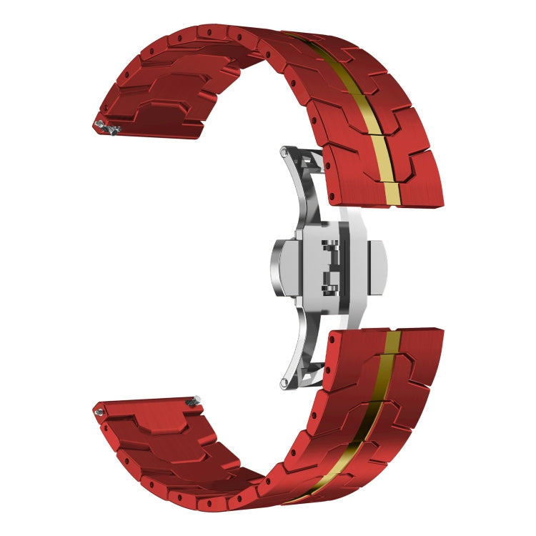 For Samsung Galaxy Watch 6 / 6 Classic Stainless Steel Metal Watch Band(Red Gold) by bashfashion