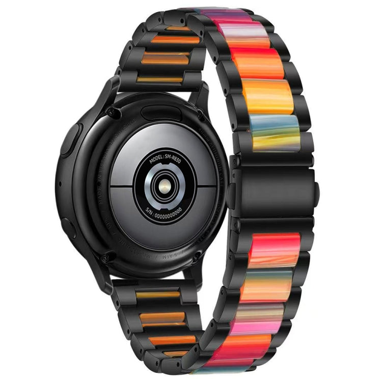 For Samsung Galaxy Watch 6 / 6 Classic Three Bead Resin Metal Watch Band(Black Rainbow) by bashfashion