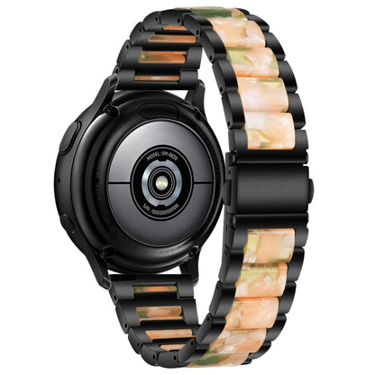 For Samsung Galaxy Watch 6 / 6 Classic Three Bead Resin Metal Watch Band(Black Green) by bashfashion