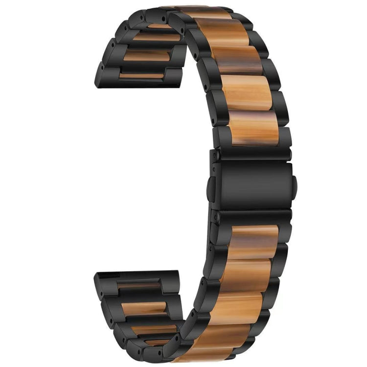 For Samsung Galaxy Watch 6 / 6 Classic Three Bead Resin Metal Watch Band(Black Brown) by bashfashion
