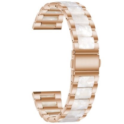 For Samsung Galaxy Watch 6 / 6 Classic Three Bead Resin Metal Watch Band(Rose Gold White) by bashfashion