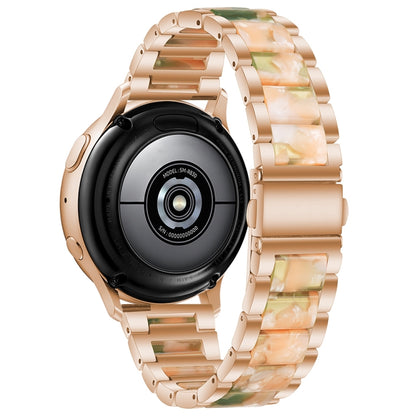 For Samsung Galaxy Watch 6 / 6 Classic Three Bead Resin Metal Watch Band(Rose Gold Green) by bashfashion
