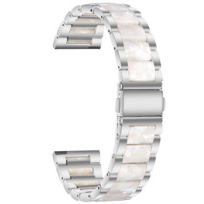 For Samsung Galaxy Watch 6 / 6 Classic Three Bead Resin Metal Watch Band(Silver White) by bashfashion
