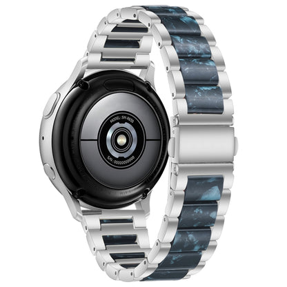 For Samsung Galaxy Watch 6 / 6 Classic Three Bead Resin Metal Watch Band(Silver Blue) by bashfashion