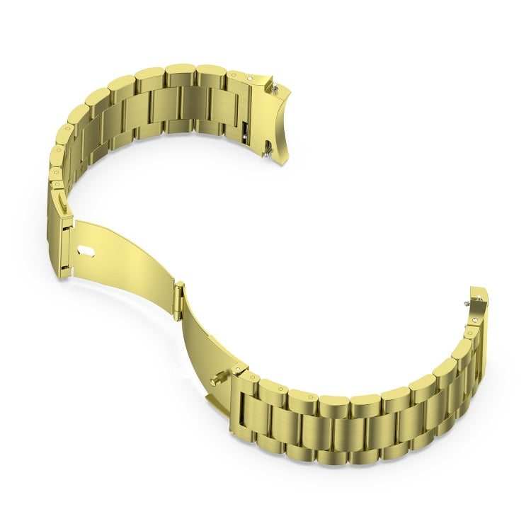 For Samsung Galaxy Watch 6 / 6 Classic Three Bead Stainless Steel Watch Band(Gold) by bashfashion
