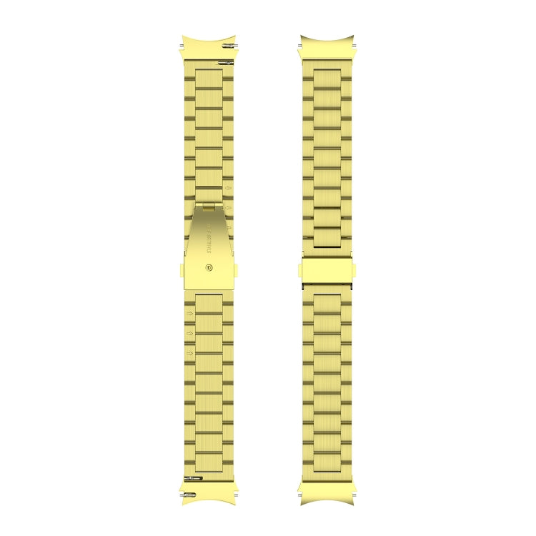 For Samsung Galaxy Watch 6 / 6 Classic Three Bead Stainless Steel Watch Band(Gold) by bashfashion