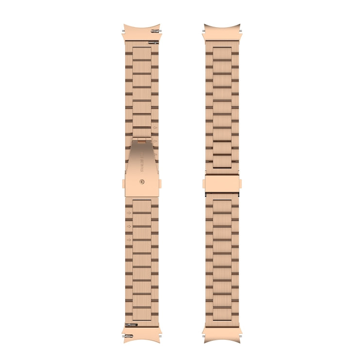 For Samsung Galaxy Watch 6 / 6 Classic Three Bead Stainless Steel Watch Band(Rose Gold) by bashfashion