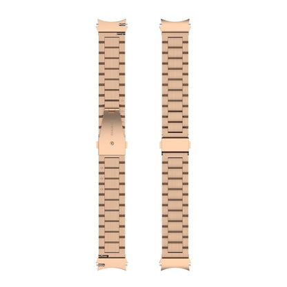 For Samsung Galaxy Watch 6 / 6 Classic Three Bead Stainless Steel Watch Band(Rose Gold) by bashfashion