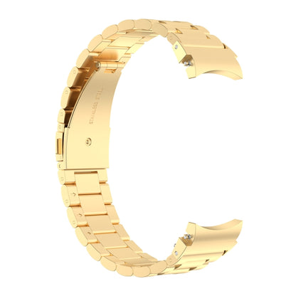 For Samsung Galaxy Watch 6 / 6 Classic Three Bead Stainless Steel Watch Band(Bright Gold) by bashfashion