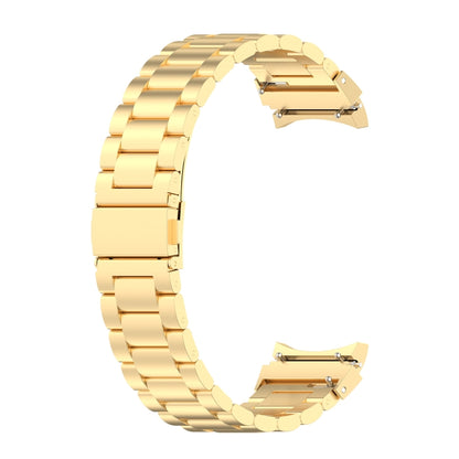 For Samsung Galaxy Watch 6 / 6 Classic Three Bead Stainless Steel Watch Band(Bright Gold) by bashfashion