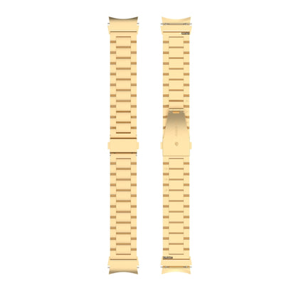For Samsung Galaxy Watch 6 / 6 Classic Three Bead Stainless Steel Watch Band(Bright Gold) by bashfashion