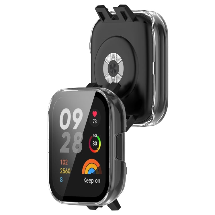 For Redmi Watch 3 Lite / Redmi Watch 3 Active PC + Tempered Film Integrated Watch Protective Case(Transparent) by bashfashion