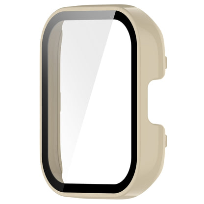 For Redmi Watch 3 Lite / Redmi Watch 3 Active PC + Tempered Film Integrated Watch Protective Case(Ivory White) by bashfashion
