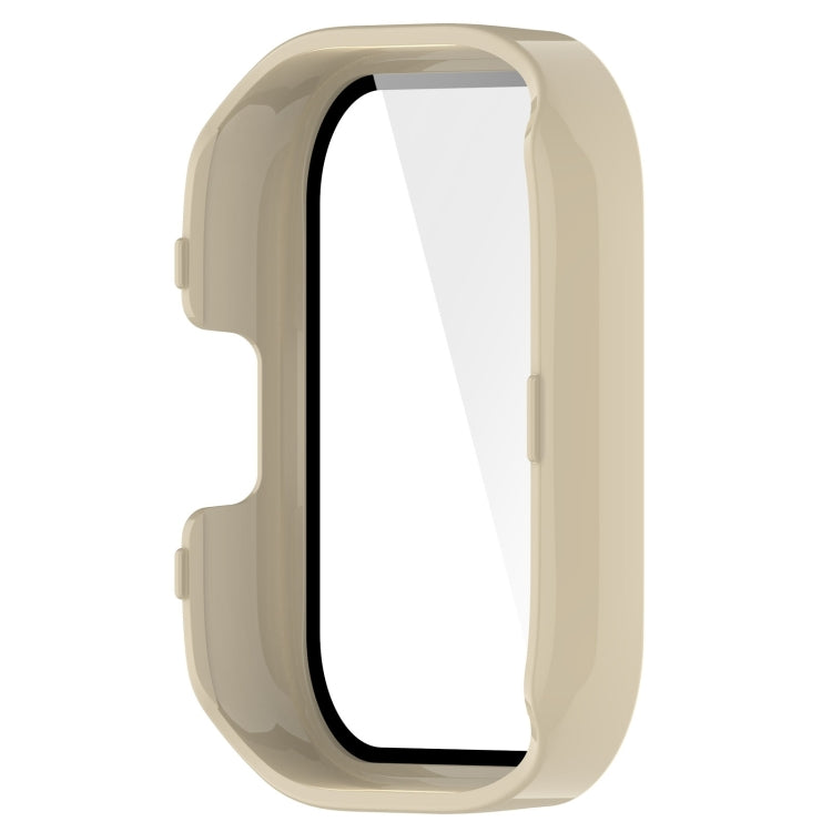 For Redmi Watch 3 Lite / Redmi Watch 3 Active PC + Tempered Film Integrated Watch Protective Case(Ivory White) by bashfashion