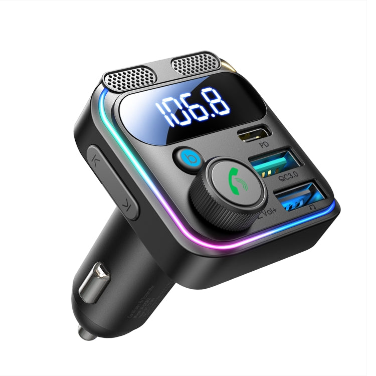 JOYROOM JR-CCB01 48W Dual-Mic Car Wireless FM Transmitter(Black) by JOYROOM
