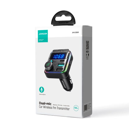 JOYROOM JR-CCB01 48W Dual-Mic Car Wireless FM Transmitter(Black) by JOYROOM
