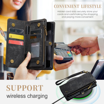 For Samsung Galaxy Z Fold5 CaseMe 008 Multifunctional Zipper Wallet Phone Leather Case(Black) by CaseMe