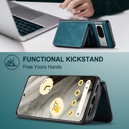 For Google Pixel 8 JEEHOOD Magnetic Zipper Wallet Phone Leather Case(Blue) by JEEHOOD