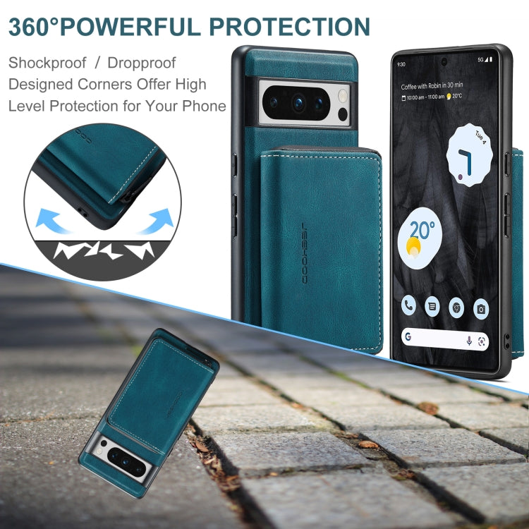 For Google Pixel 8 Pro JEEHOOD Magnetic Zipper Wallet Phone Leather Case(Blue) by JEEHOOD