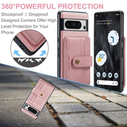 For Google Pixel 8 Pro JEEHOOD RFID Blocking Anti-Theft Magnetic PU Phone Case(Pink) by JEEHOOD