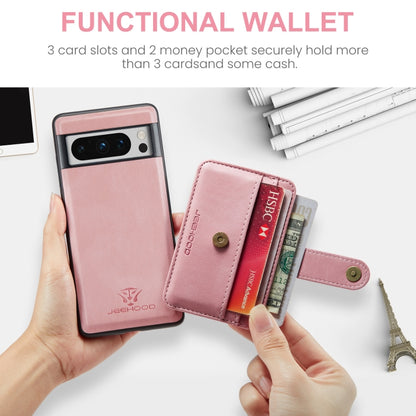For Google Pixel 8 Pro JEEHOOD RFID Blocking Anti-Theft Magnetic PU Phone Case(Pink) by JEEHOOD