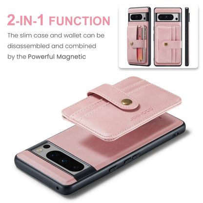 For Google Pixel 8 Pro JEEHOOD RFID Blocking Anti-Theft Magnetic PU Phone Case(Pink) by JEEHOOD