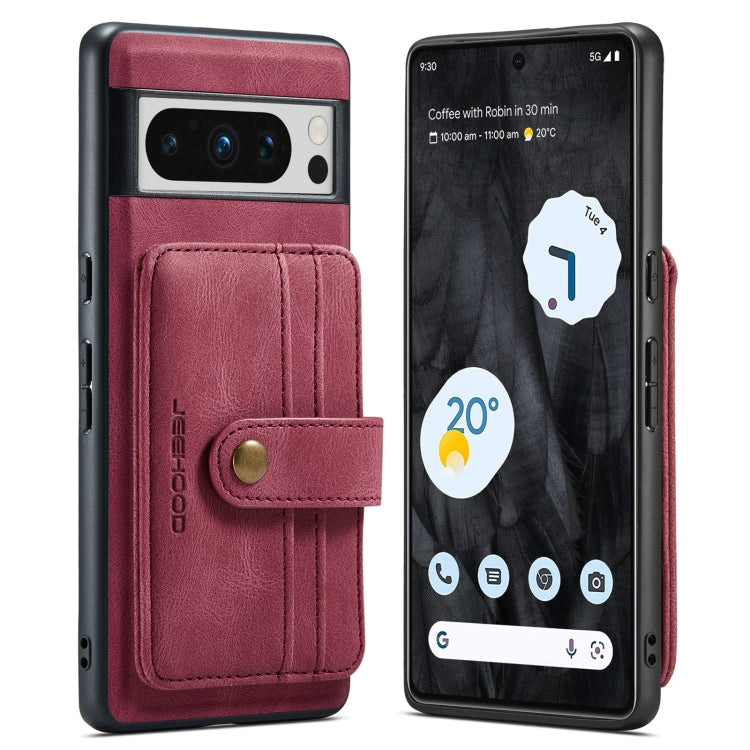 For Google Pixel 8 Pro JEEHOOD RFID Blocking Anti-Theft Magnetic PU Phone Case(Red) by JEEHOOD