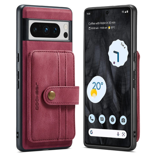 For Google Pixel 8 Pro JEEHOOD RFID Blocking Anti-Theft Magnetic PU Phone Case(Red) by JEEHOOD