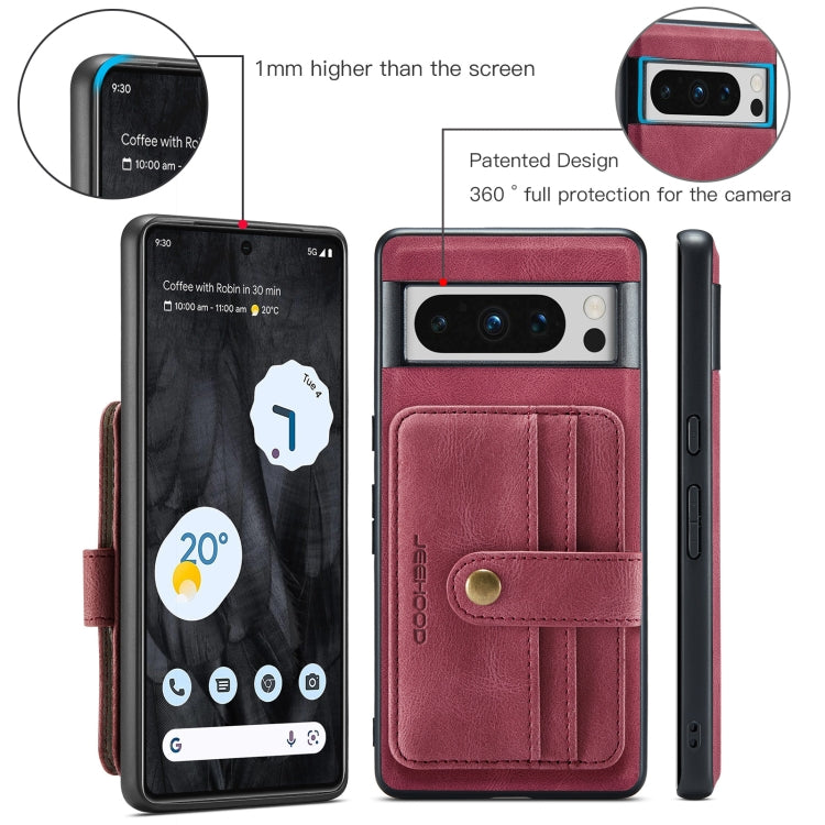 For Google Pixel 8 Pro JEEHOOD RFID Blocking Anti-Theft Magnetic PU Phone Case(Red) by JEEHOOD