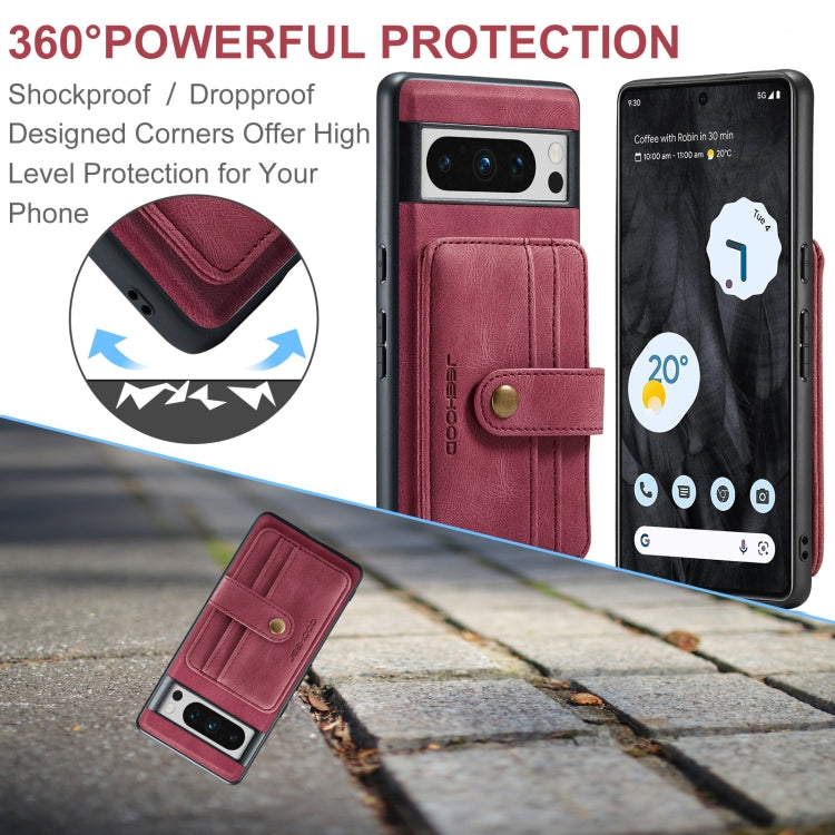 For Google Pixel 8 Pro JEEHOOD RFID Blocking Anti-Theft Magnetic PU Phone Case(Red) by JEEHOOD
